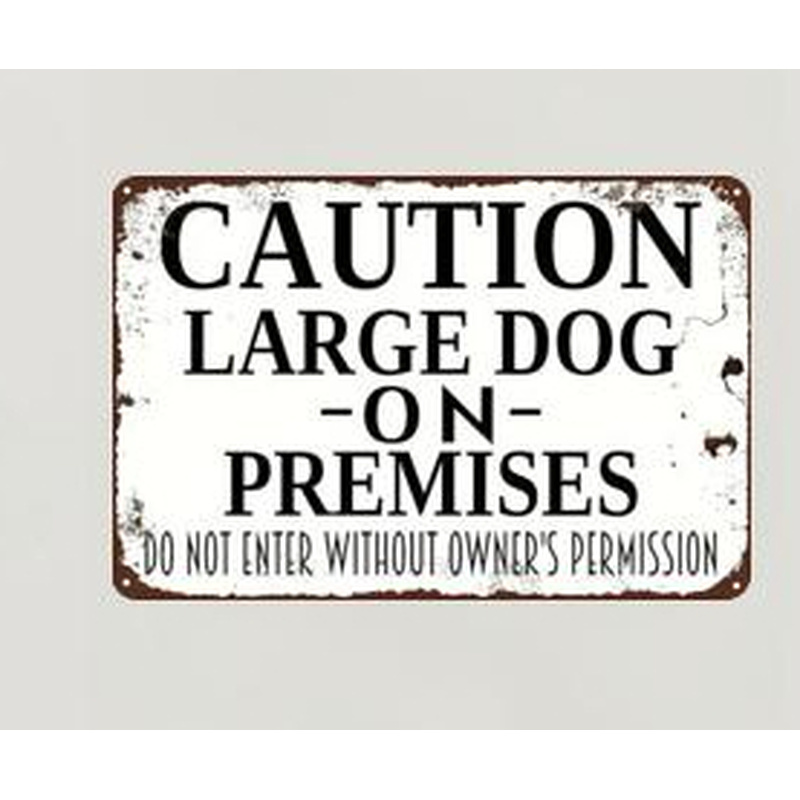 TEMU 2d Flat, 1pc Large Dog Warning Sign Suitable For & Business - Large Dogs On Premises Caution Sign, Wood Retro Wall-mounted Decoration With