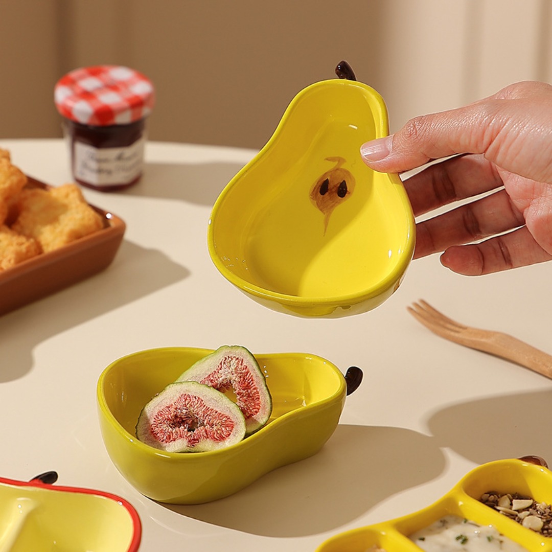 1pc ceramic fruit shaped dipping plate vibrant yellow   high quality small dish for snacks appetizers and condiments   home use Product details 5