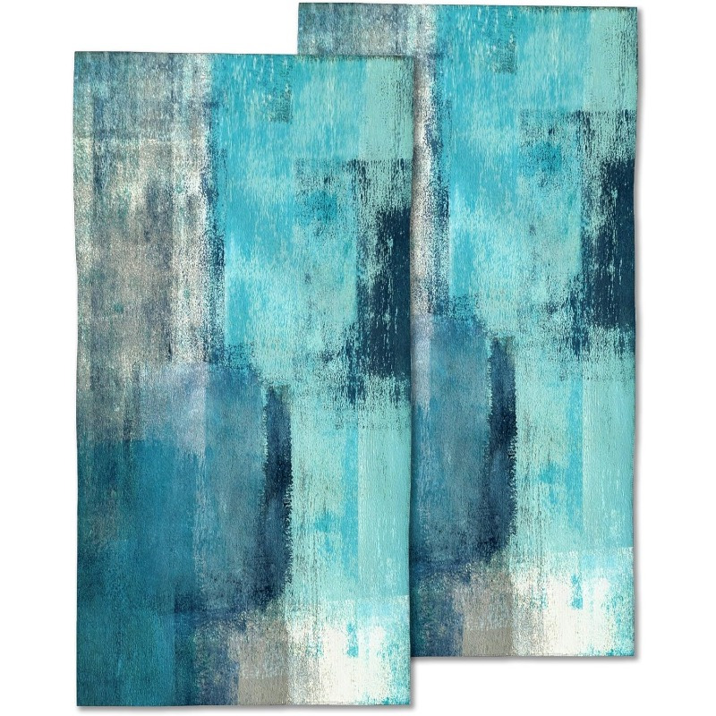 

2pcs Modern Abstract Art Polyester Kitchen Towels, Super Dish Cloths, Cartoon Themed, 18x26 Inches, Machine Washable, For Gym, Hotel, Salon, Spa