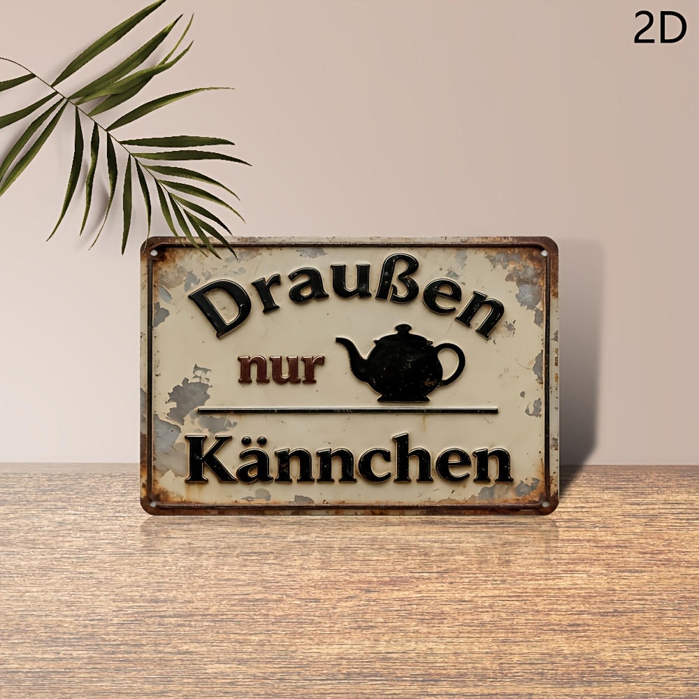 TEMU 2d Flat, 1pc, Retro "outdoor Whole Coffee" Metal Sign (30cm X 20cm), Cafe And Terrace Humor Theme Wall Decoration, Suitable For Coffee Corner,