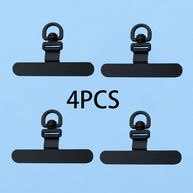 E-shop Set mit 4 verbesserten 360° -Handy-Lanyard-Verbinder aus Aluminiumlegierung, ultradünne Metall-Patches, Sicherheits-Erweiterungen, universelle