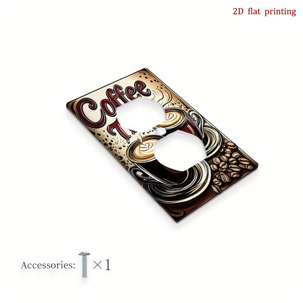 TEMU [Impression Plate 2D] Plaque Murale Motif Tasse à Café, Cache-Prise Décoratif pour Chambre, Cuisine et Maison, Accessoire de Décoration de Pièce