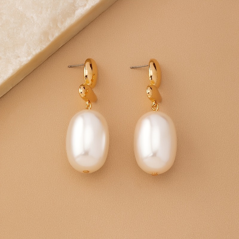 TEMU 1 Paire de Boucles d'Oreilles Ovales Géométriques Grandes, Bohèmes, Luxueuses et Élégantes pour Femme, pour Cadeau, Fêtes et