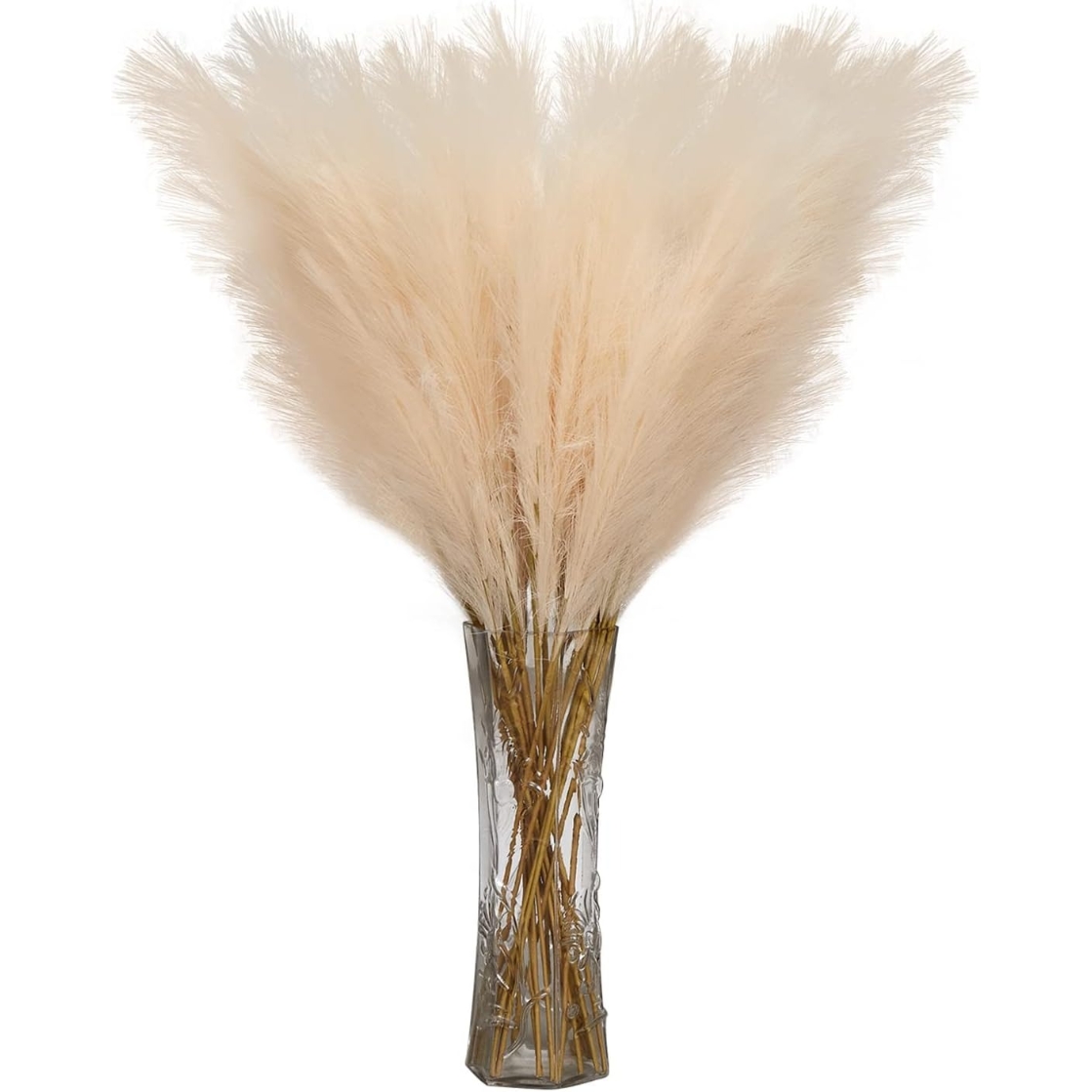 TEMU 35pcs Of Long-stemmed Pampas Grass Beige Artificial Flowers, European Vintage Style, Suitable For Home, Outdoor, And Office Decoration, Wedding,