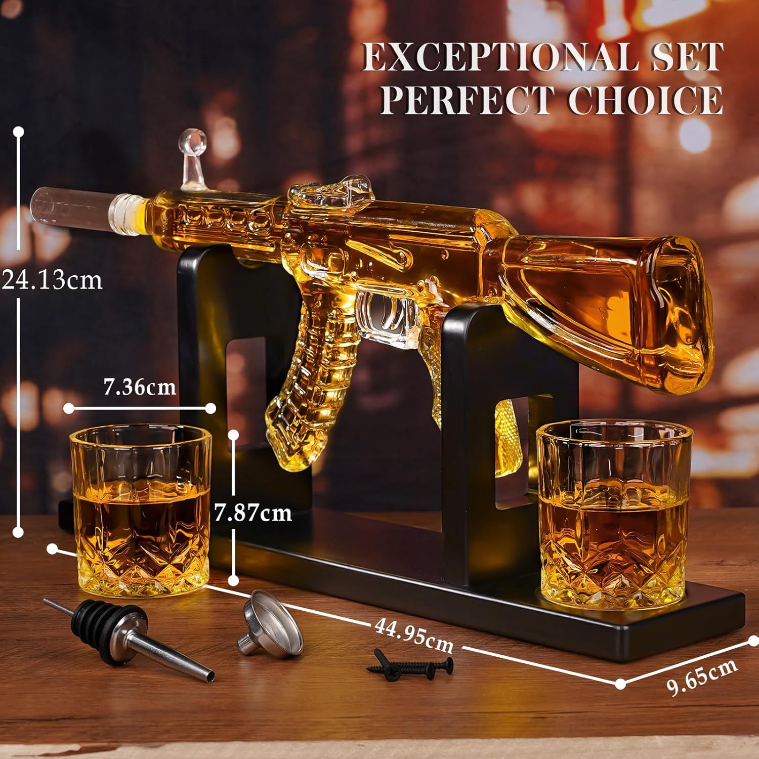 Set za dekanter viskija s 2 čaše - Jedinstveni rođendanski pokloni za tatu i djeda | Kul godišnjice pokloni za muža i muškarce | Raspršivač alkohola za bar za zabave