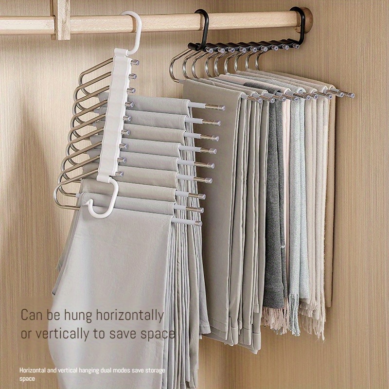 

5/9 Hooks Scarf And Pants Hanger, Space-saving Metal Clothes Organizer, Multi-functional Storage Accessory