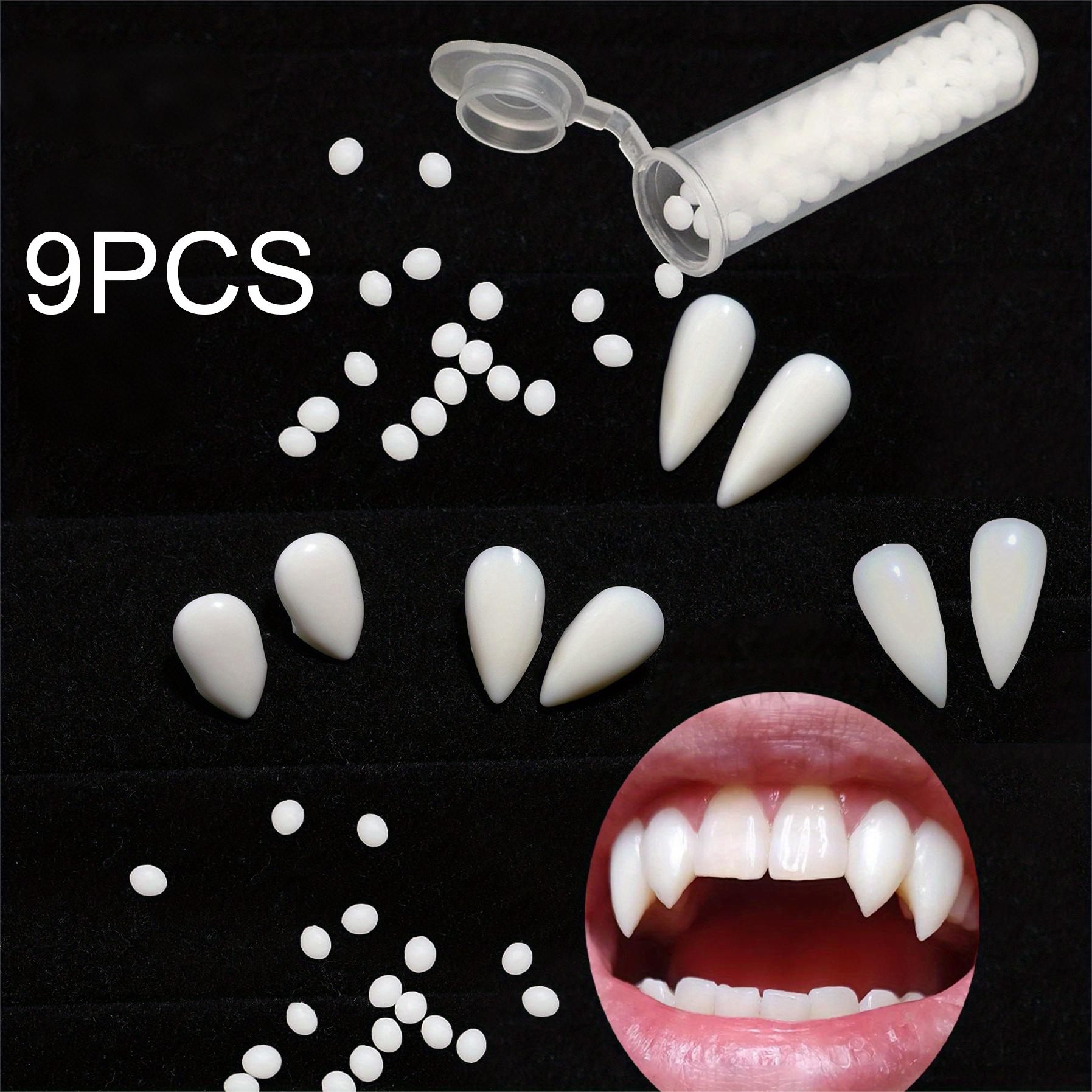 Image of 9pcs/set Halloween Hip-hop Fangs For Cosplay, Featuring 4 Varying Lengths For Fitting. Perfect Halloween Gifts For Everyone, Of Gender