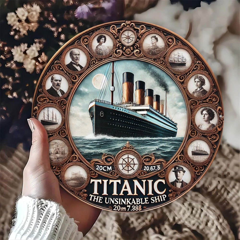 

Room Decor 1pc Titanic Inspired Round Metal Sign, 8x8 Inches Aluminum , Home And Office Decor, Ideal For Living Room, Bar, Cafe, Indoor And Outdoor Gift - Collection