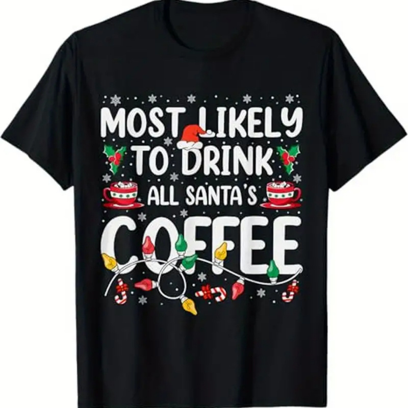 

1pc Christmas T- - 100% Tee " All '" , All- , , Regular Fit - For Dad, Husband,