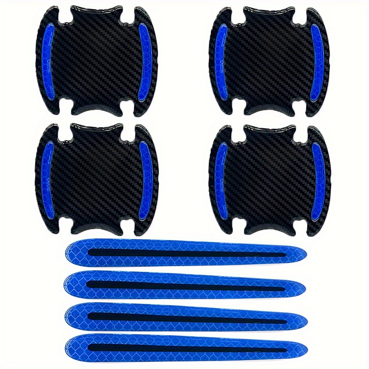 Image of 8pcs Door Handle Protective Film Safety Reflective Strip Door Wrist Protective Sticker Door Handle Sticker Lacquer Anti-scratch Sticker