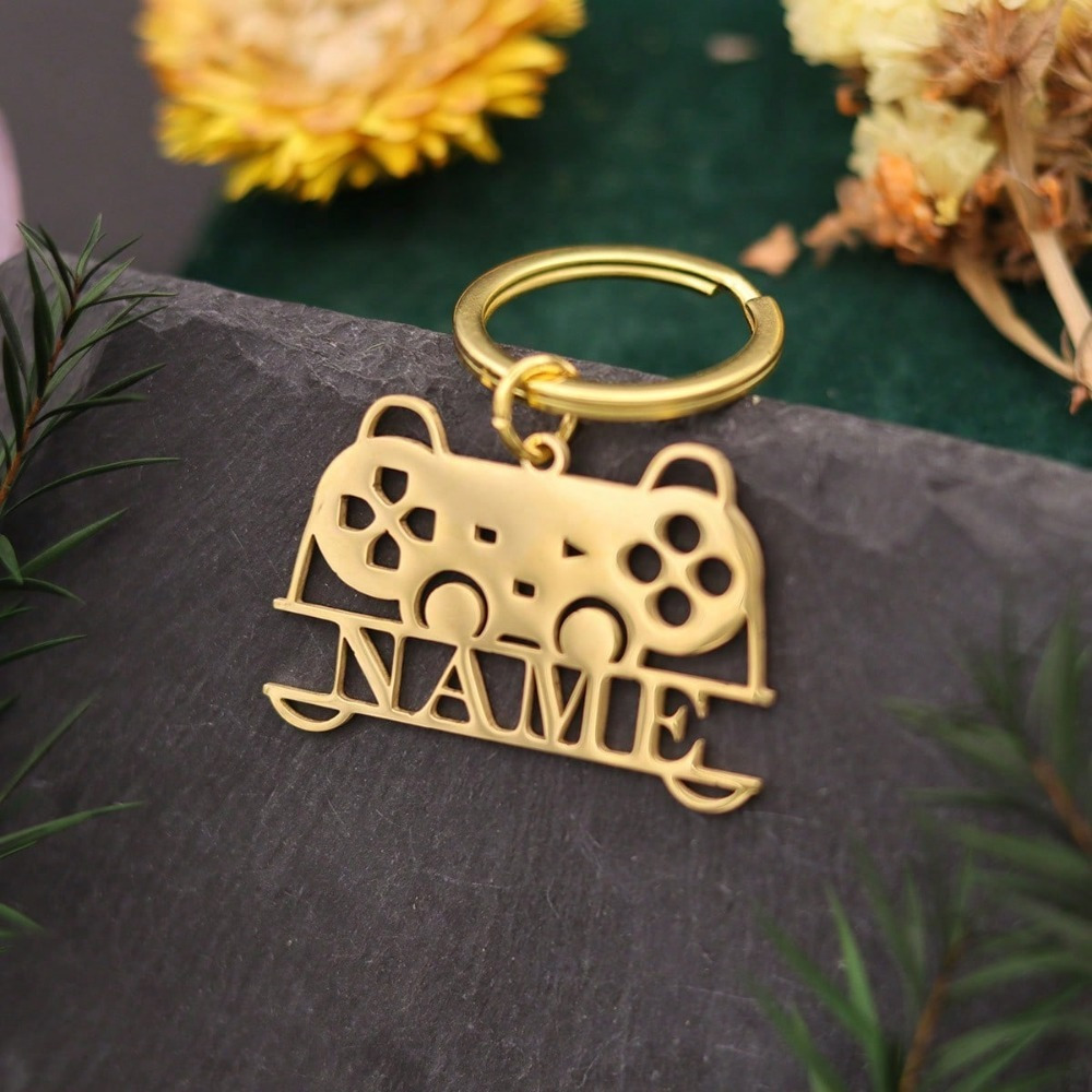 TEMU Custom Name Keychain, No Chain, Game Controller Design, Personalized Gamer Name Keychain, Ideal Gift For Gamers, Perfect Gift For On Christmas,