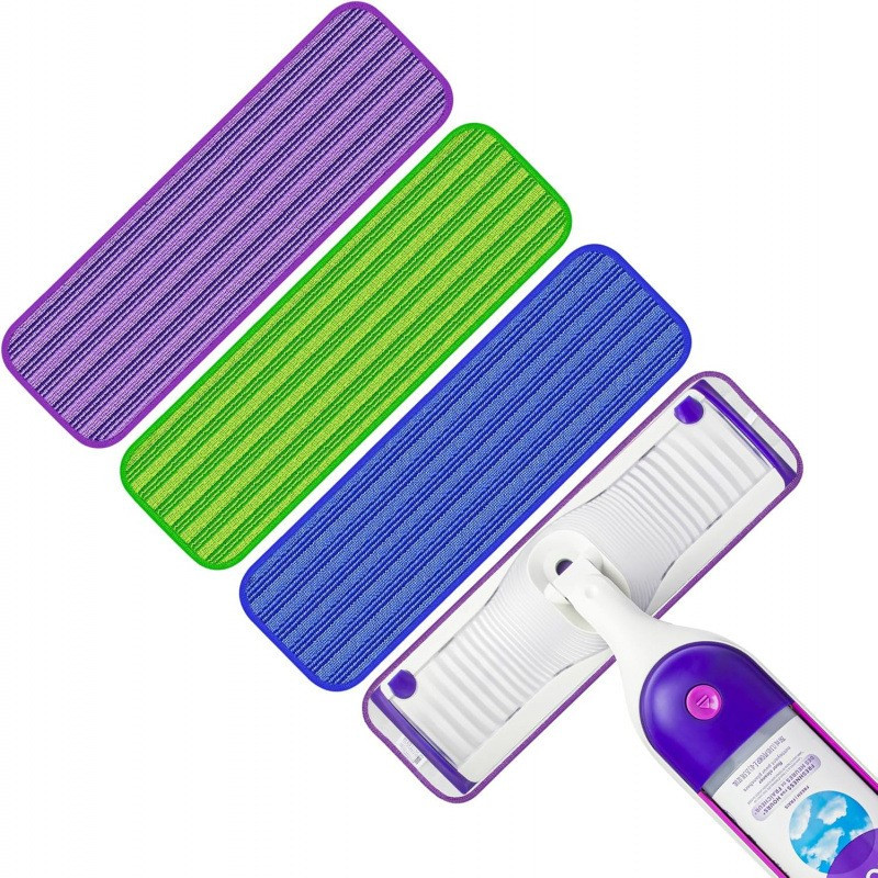 TEMU 3/6pcs Microfiber Mop Pads Replacement, Compatible With Swift Powermop, Reusable, Machine Washable, Thickened Floor Mop Head Refill Pads For Pet Cleaning