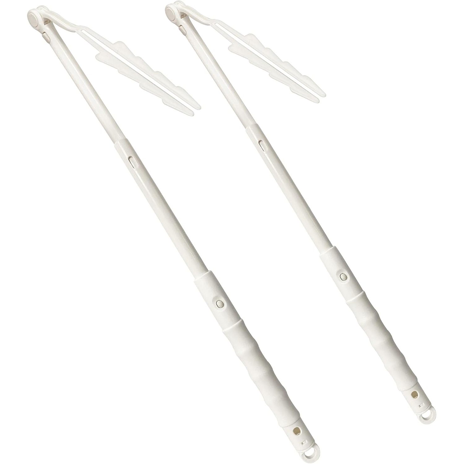 TEMU 2pcs White Retractable Extendable Handle, Adjustable Length, Handle Only, Extend And Adjust Length, Suitable For Use With Dusting Cloths, Easily