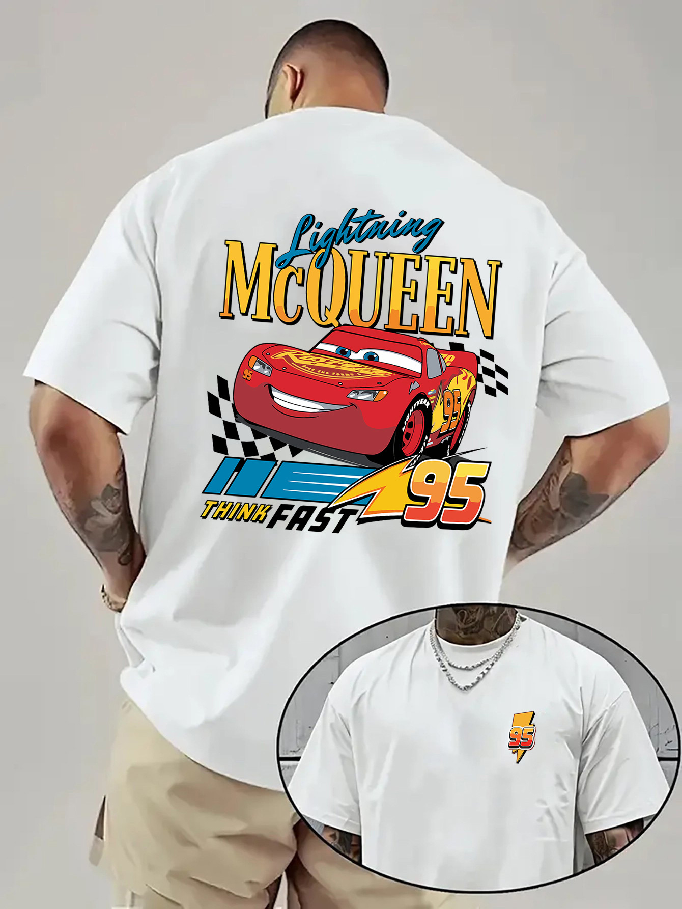 【PUSHU】BOMBED CAR　Long T-shirt　L size PUSHU】BOMBED CAR Long T-shirt L size Sport Car Printed Oversized