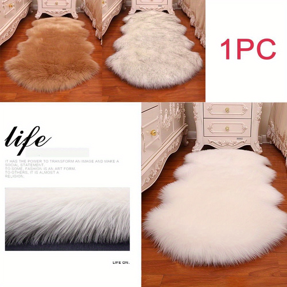 soft   fluffy shaggy rugs artificial sheepskin long hair carpet floor   wool fluffy soft   decor non slip for living room bedroom details 1