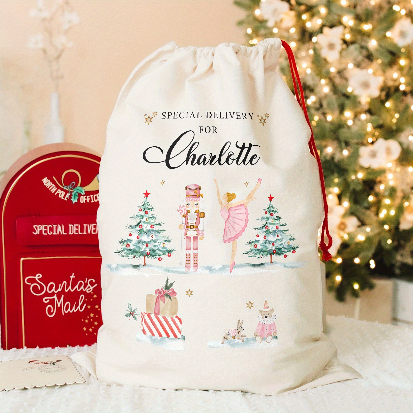 TEMU Personalized Santa Sack, Custom Name Christmas Gift Sack, Customized Text Santa Sack Is Very Suitable For The All Gift Bags.