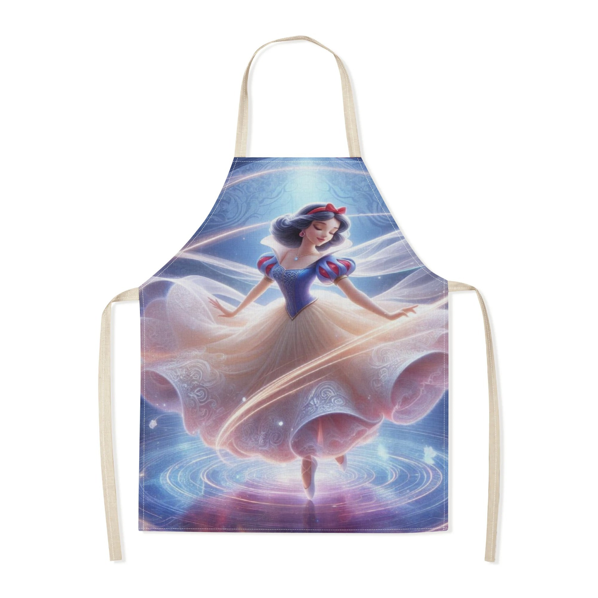 glossy polyester| disney   waterproof apron - magical princess design,   polyester, ideal for home, restaurants, bakeries & food services details 6