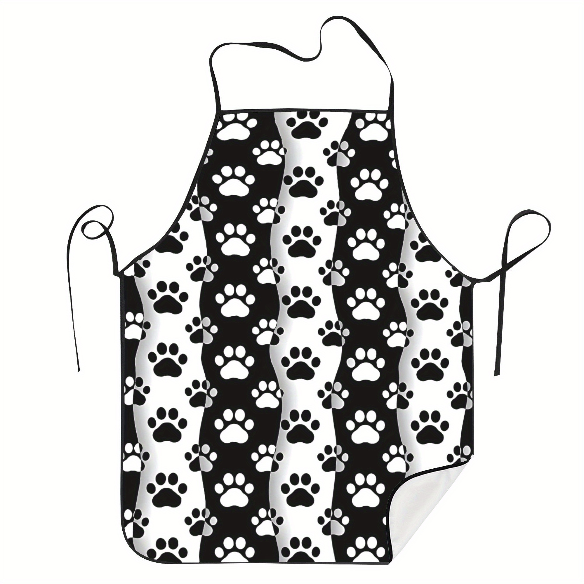 

Dog Paw Pattern Adjustable Cooking Apron Unisex Household