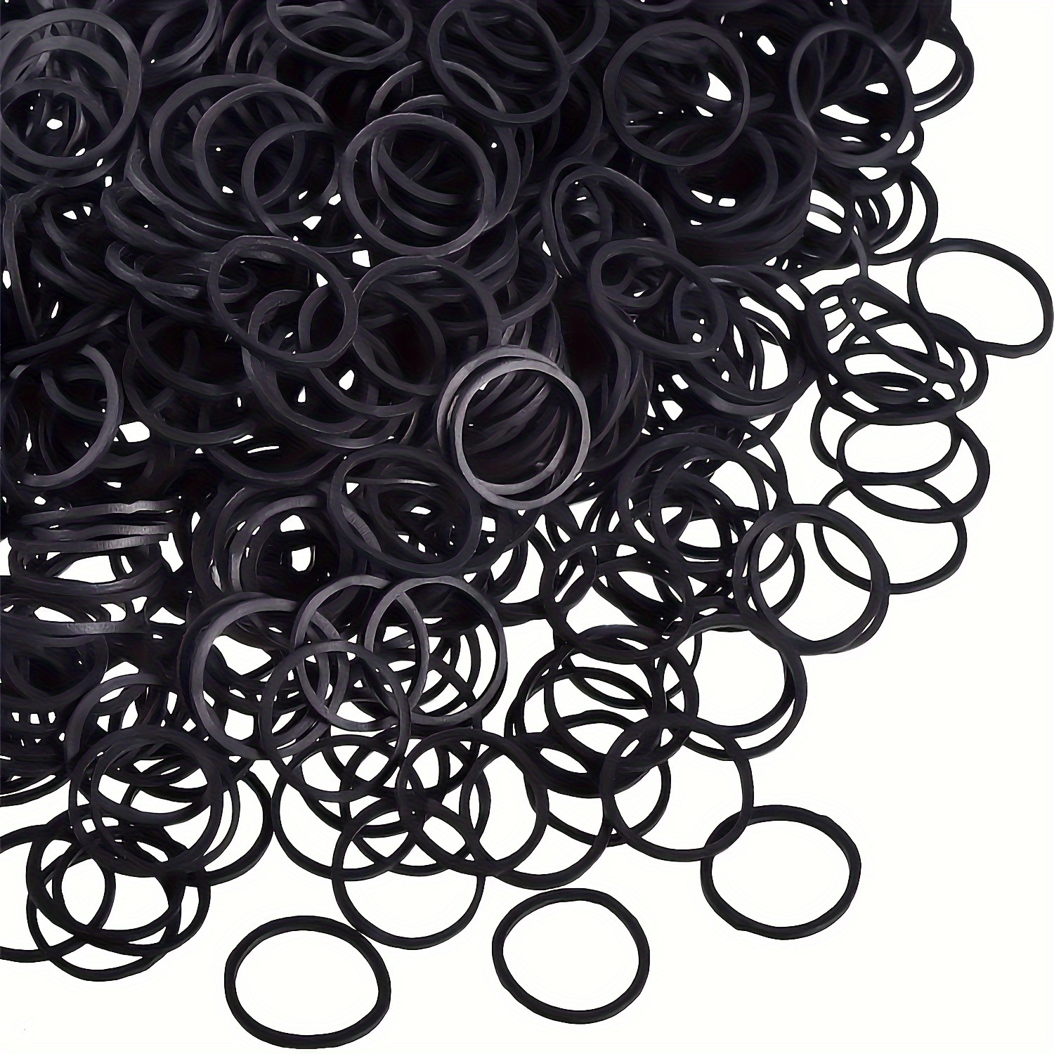 TEMU Approximately 308/515/1015/1525 Black Mini Rubber Bands, Suitable For Ponytails, Braids, And Wedding Hairstyles - Hair Ties, , For Valentine's Day Or Everyday Use, Head Accessory Accessories