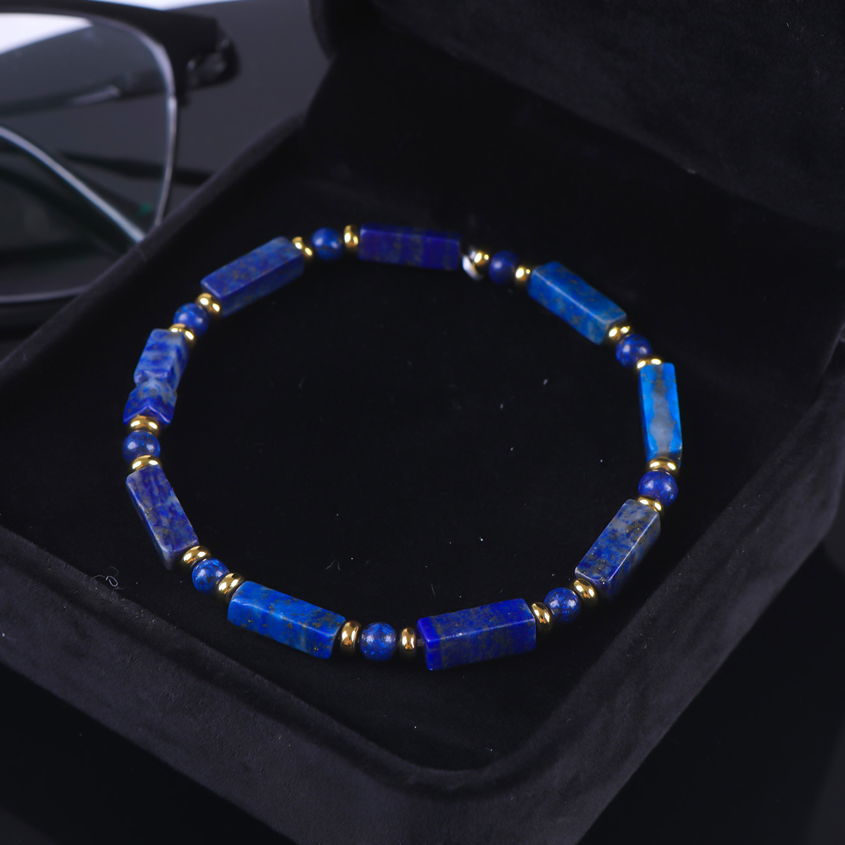 Vintage Style Lapis Lazuli Handmade Elastic Rope Bracelet