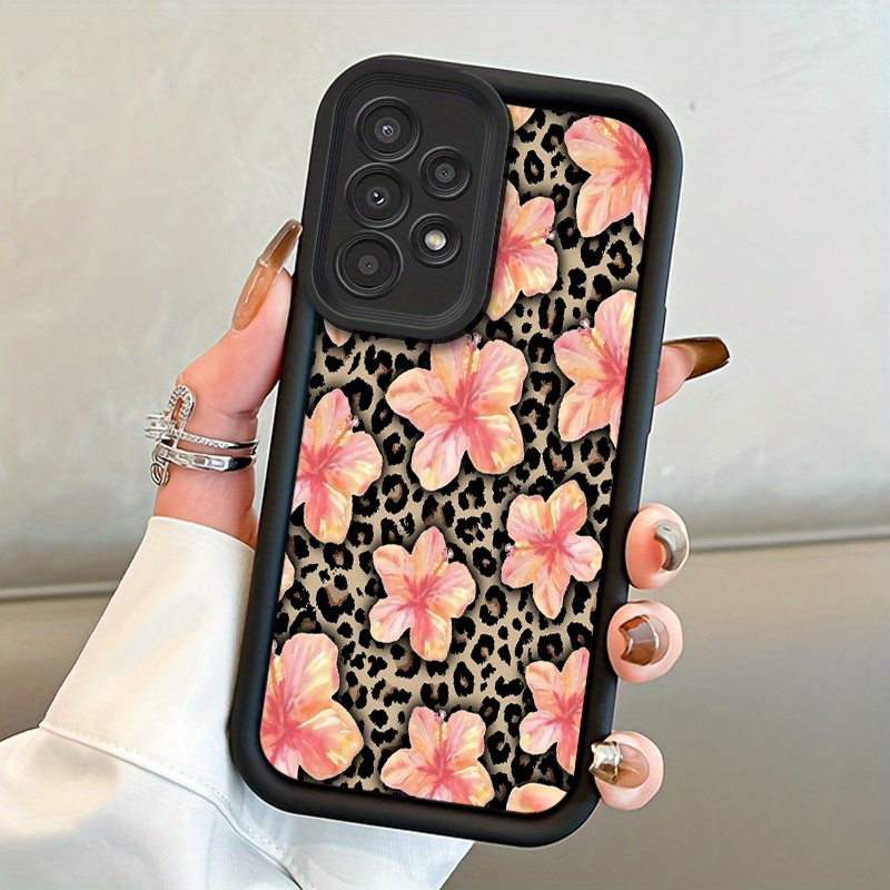TEMU Phone Case - Leopard Print Lily Case For Galaxy S24/s24 Fe/s24 Ultra/s24 Plus/s23/s23 Ultra/s22 Ultra/s21/s21