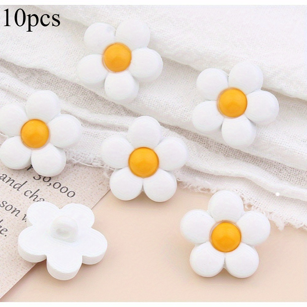 10pcs Of Colorful Flower Buttons For Shirts, Sweaters, Cardigans, And Decorations, Featuring A Cute And Perfect For Fashion And Clothing Embellishments