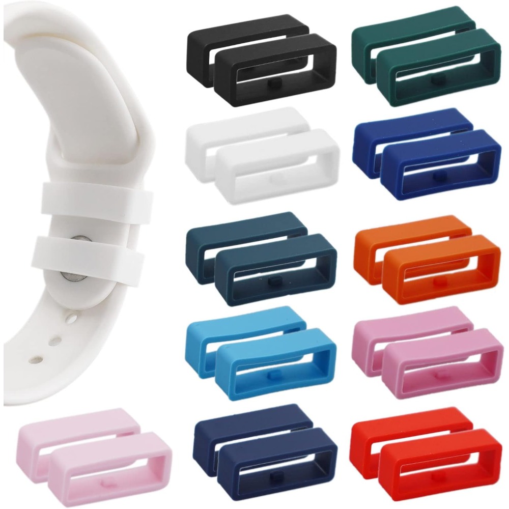 TEMU 22 Stück Silikon Uhrenarmband Schlaufe & Verschlussringe - Kompatibel mit Smartwatches, Uhren und Smartwatches, Sicherer Halt, Langlebiges &