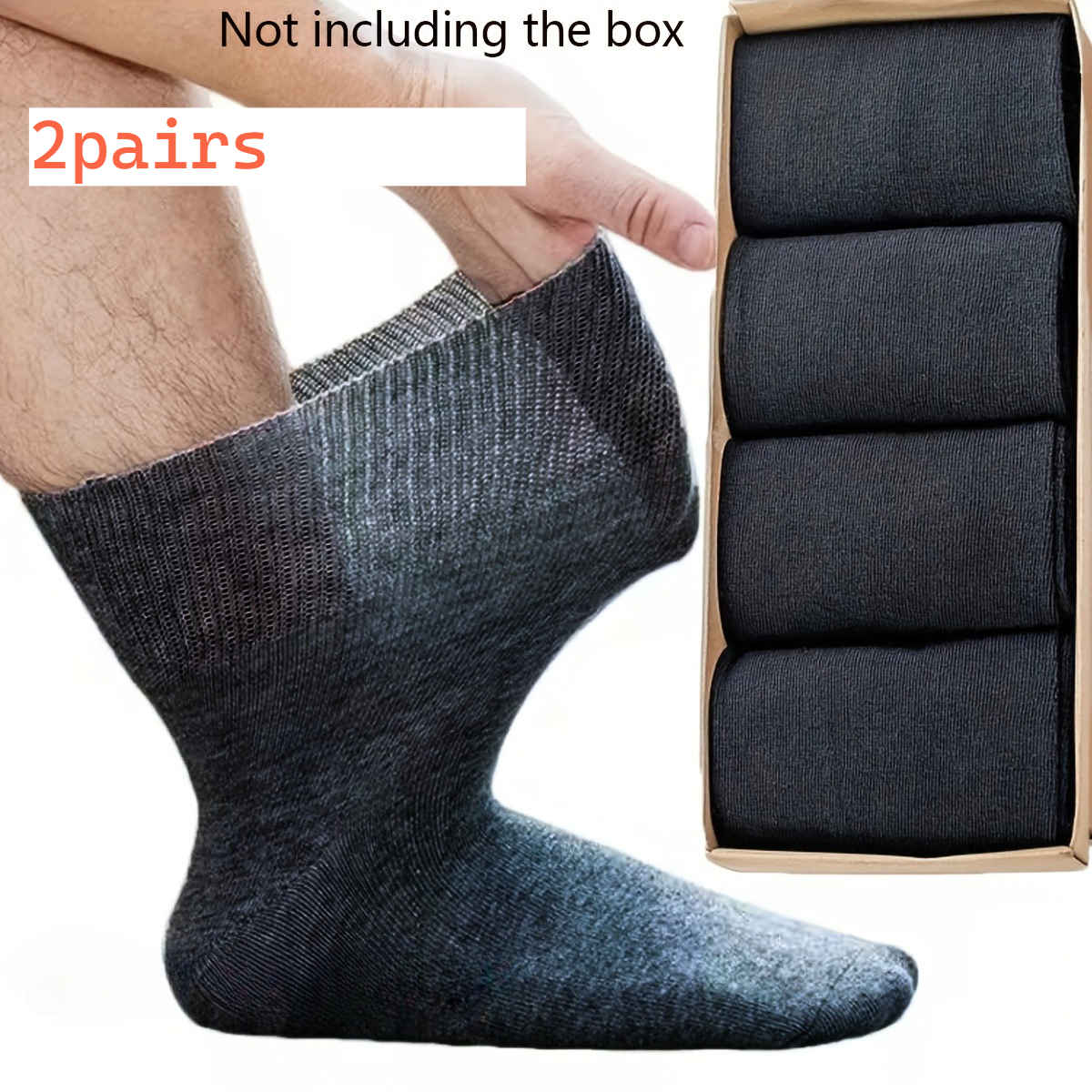 TEMU 4pcs/ Extra Large Socks | Extra Wide Non-binding Cuff | Soft And Breathable Fabric, Designed For Sensitive Feet And, Unisex, Loose And
