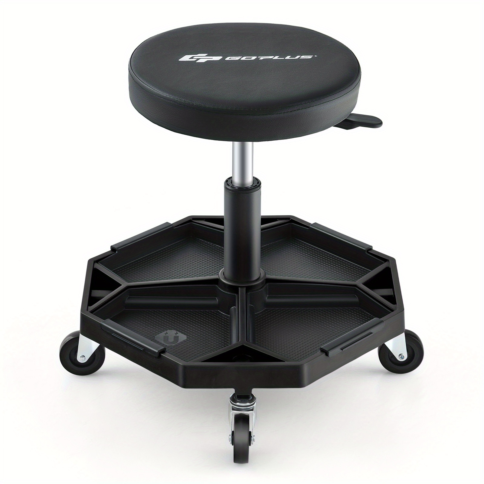 Pneumatic Rolling Mechanic Stool with Tool Tray