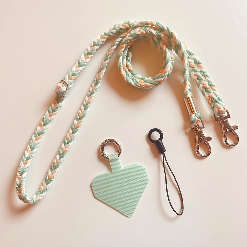 E-shop Anti-Verlust Handy Lanyard Verstellbarer Doppel-Schnallen Schultergurt Nylon Sport Reise Pendeln Crossbody Halskordel Geeignet für iPhone 14/15