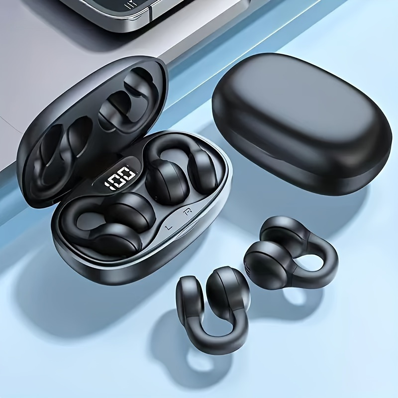 item picture   2025 model of wireless wireless earphones with an ear hook design featuring air conduction noise cancellation for sports calls and long  
