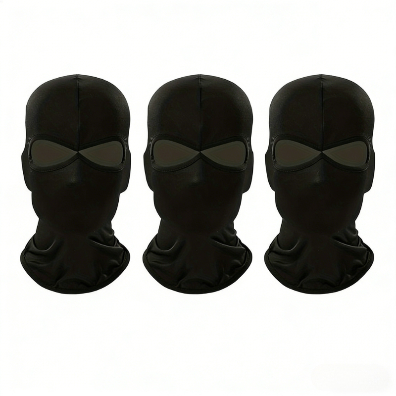 Image of 3pcs Of 2-hole Breathable Men's And Women's Balaklava Hat Masks, Suitable For Outdoor Sports, Cycling, Motorcycles, Halloween Party Role-playing Costumes And Accessories