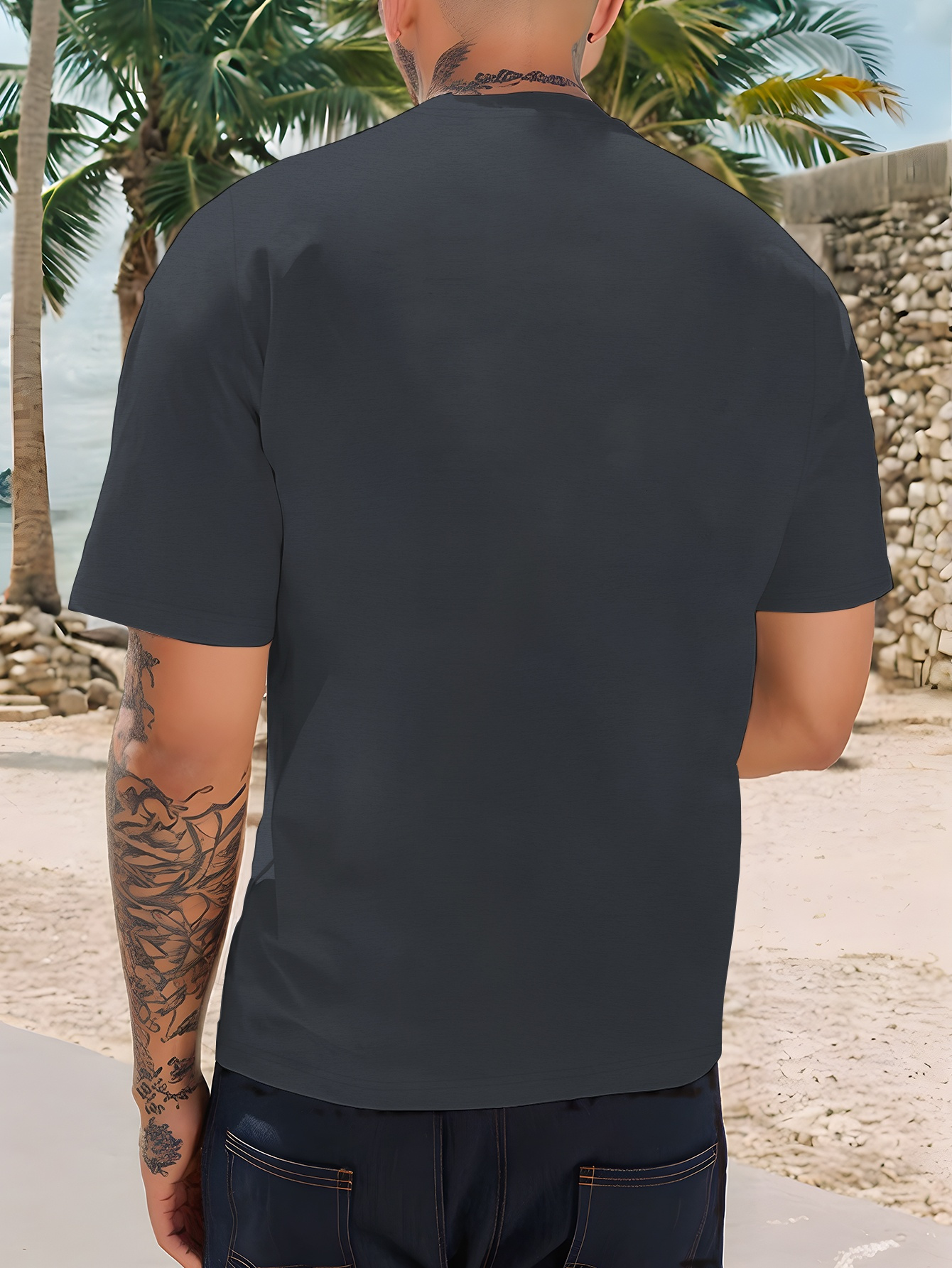 hombres reales llaman víctor camiseta gráfica cuello Temu Uruguay