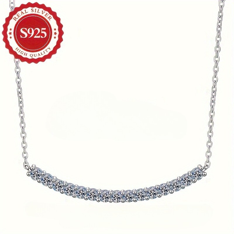 TEMU Collier avec pendentif en moissanite incrustée en argent S925 pour femmes, cadeau de Noël tendance, hypoallergénique