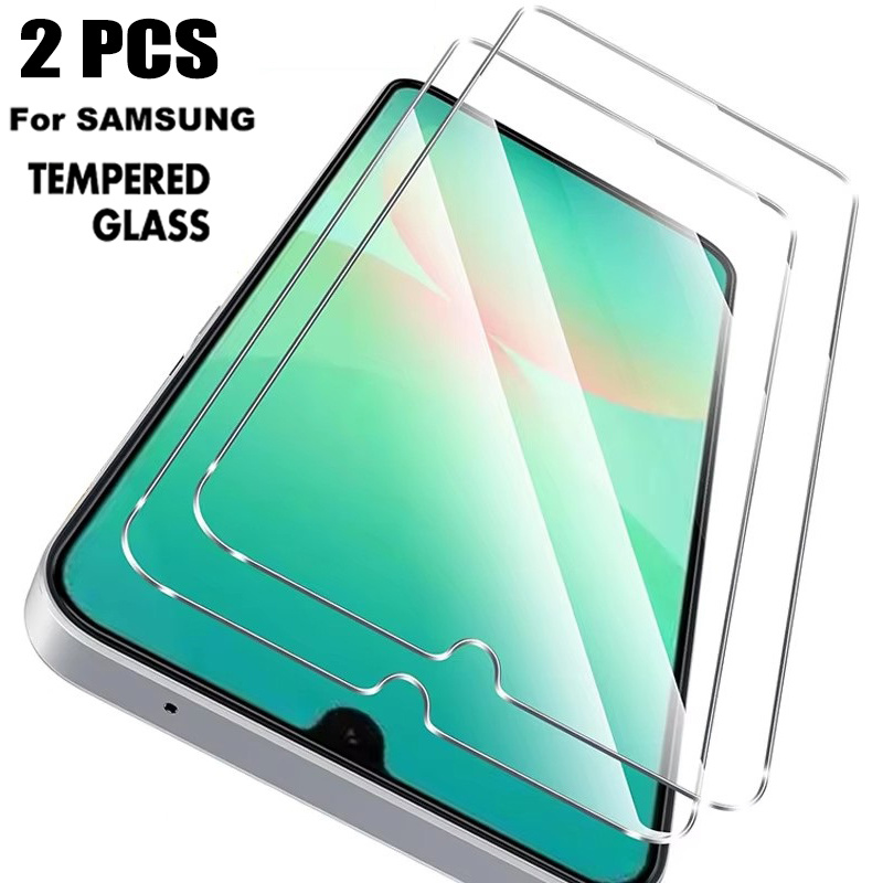 2 buc. Folii de protecție ecran din sticlă securizată HD, compatibile cu Samsung Galaxy A17 A27 A37 A57 A16 A26 A36 A56 A15 A25 A35 A55 A14 A24 A34 A54 S25 FE M35, anti-zgârieturi, duritate 9H, instalare ușoară, folie ecran telefon mobil