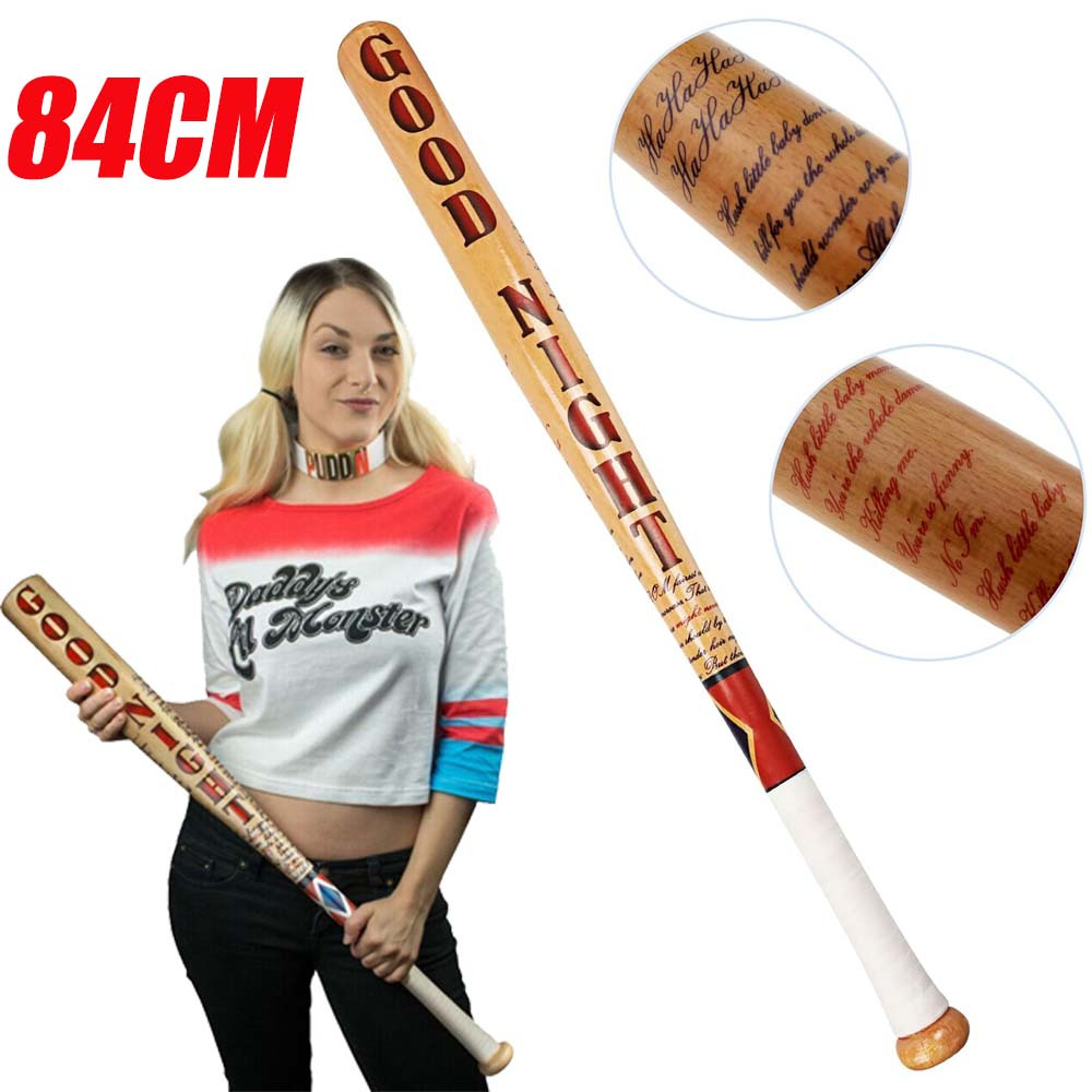 Image of 1 Wooden Baseball Bat | 84cm Cosplay Halloween Parties Costume Prop For Women, Birthday Easter Gift, Mixed Color, Beginner , Anikers Brand