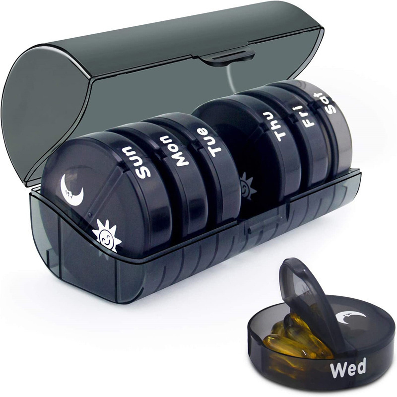 Pill Organizer 2 Times A Day, Weekly AM PM Pill Box, Large Capacity 7 Day Pill Cases For Pills, Vitamin, Fish Oil, Supplements