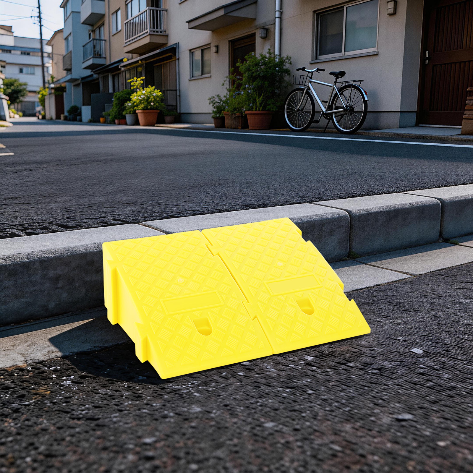 Oukaning Lightweight Portable Curb Ramp With Mount Holes & Drain Height Difference Transition Pad