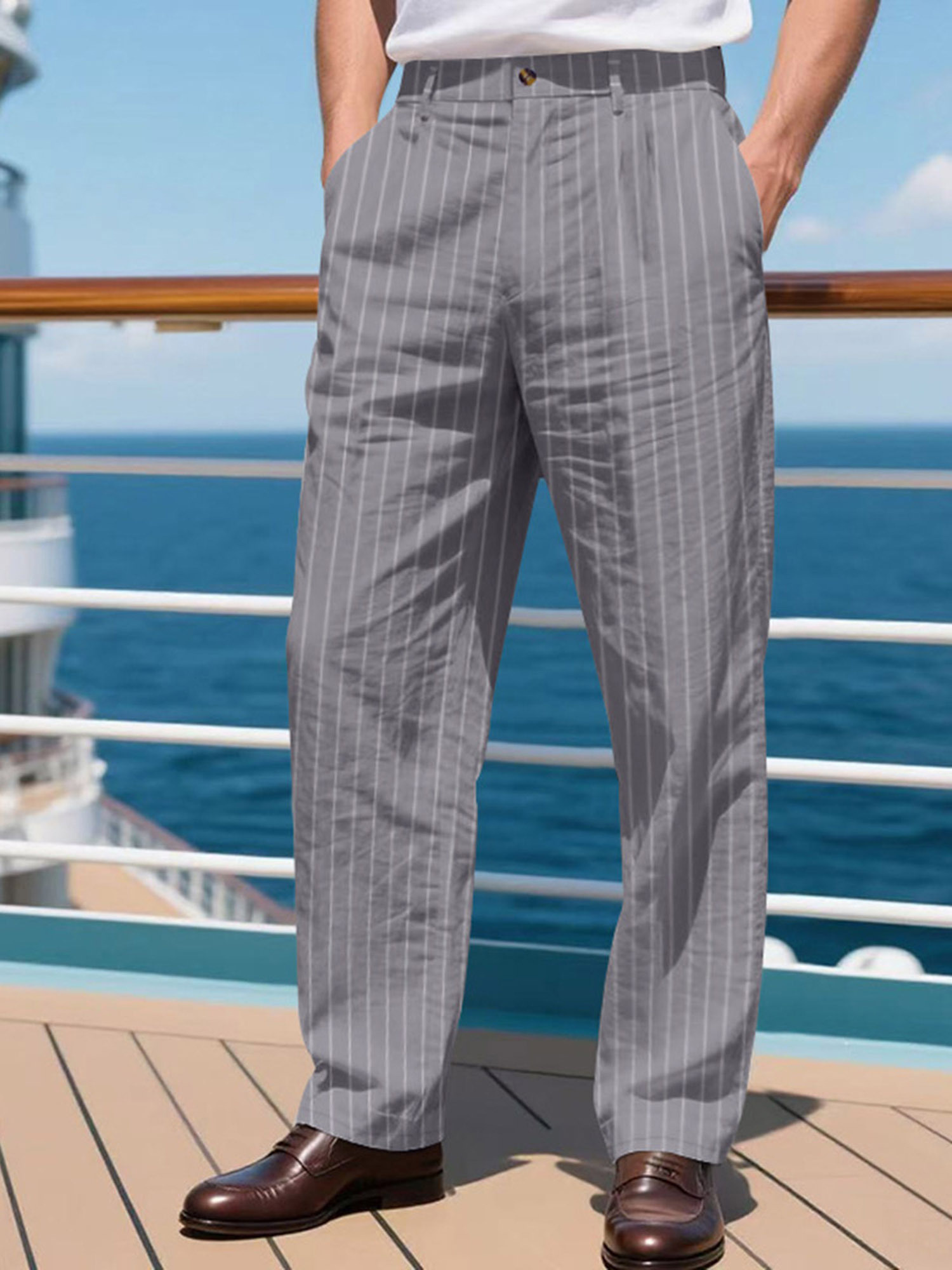 Men's Straight Fit Chino Pants- Mid-Rise Formal& Casual Dress Trousers, Non-StretcStraight Leg Design, Office Wear, Elegant Appearance, Durable Construction, Professional Attire, Highquality Material, Business Professionals
