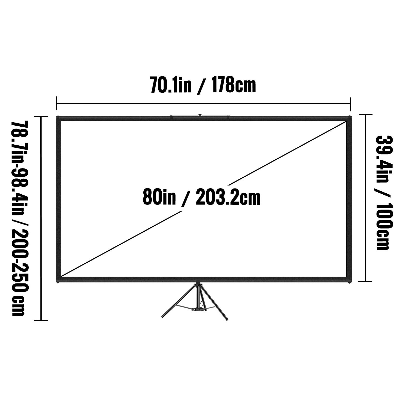 TEMU 4k Hd Projector Stand, Plastic, 16:9 , Wrinkle-free, Adjustable , Portable, Indoor & For Movies, , Gaming, , 2025 Model Year