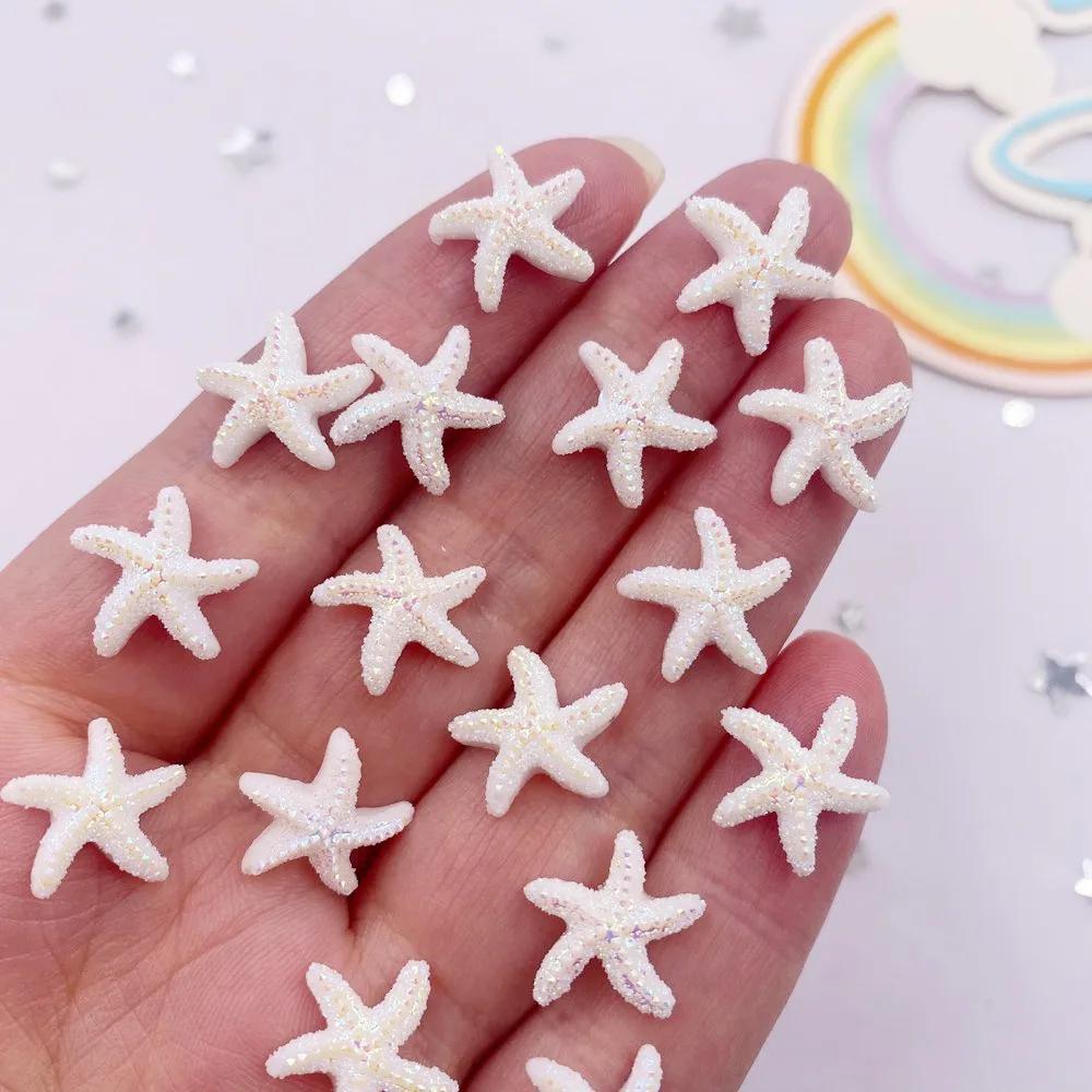 Image of 30pcs Resin Colorful Golden Silvery Starfish Flat Back Mini Star Rhinestone Applique Diy Wedding Christmas Art Nail Jewelry Crafts Accessories