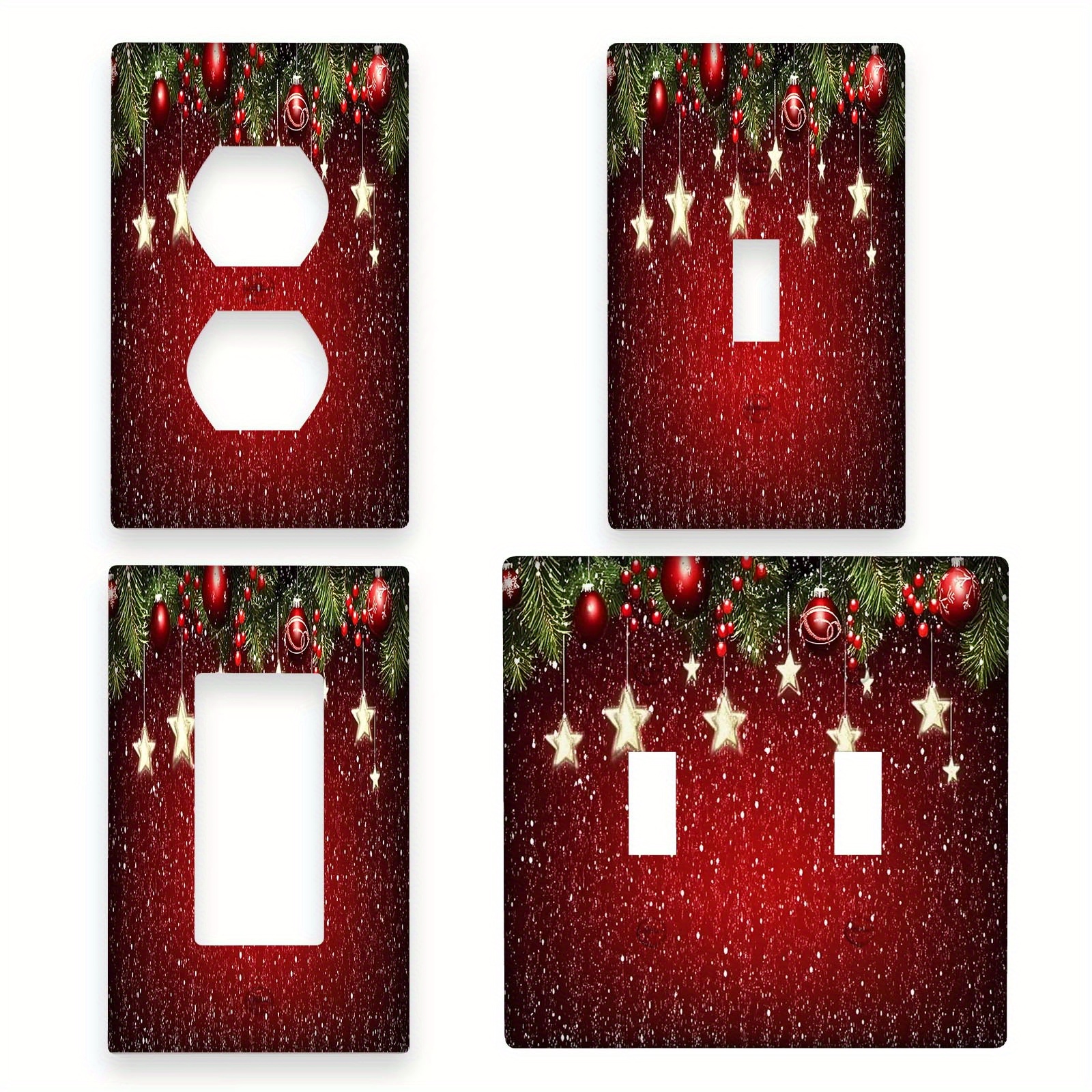 

Festive Charm, Christmas Scene Light For Switch Cover - Decorative Wall Plate With Candy Canes & Trees, Fits 1 Gang Switches, Kitchen & Bathroom Home Decor