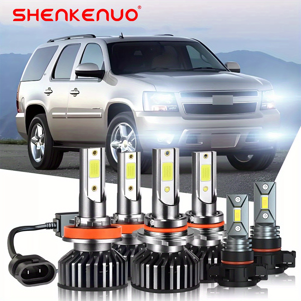 

6pcs For 2007 2008 2009-2014 6500k Combo Led Headlights Bulbs +fog Light