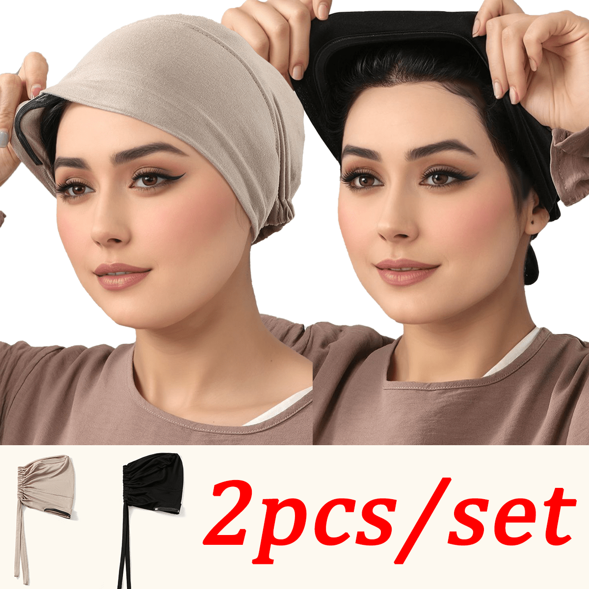 TEMU Bonnet à Bande Antidérapante pour Femme, Bonnet de Base Musulman, Confortable et Doux pour , Facile à Fixer, Foulard , Bonnet Intérieur, Foulard