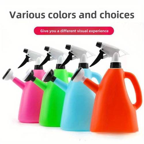 1pc 1l garden watering spray integrated watering can large garden watering can plastic spray bottle watering flowers multi purpose liquid packaging spray