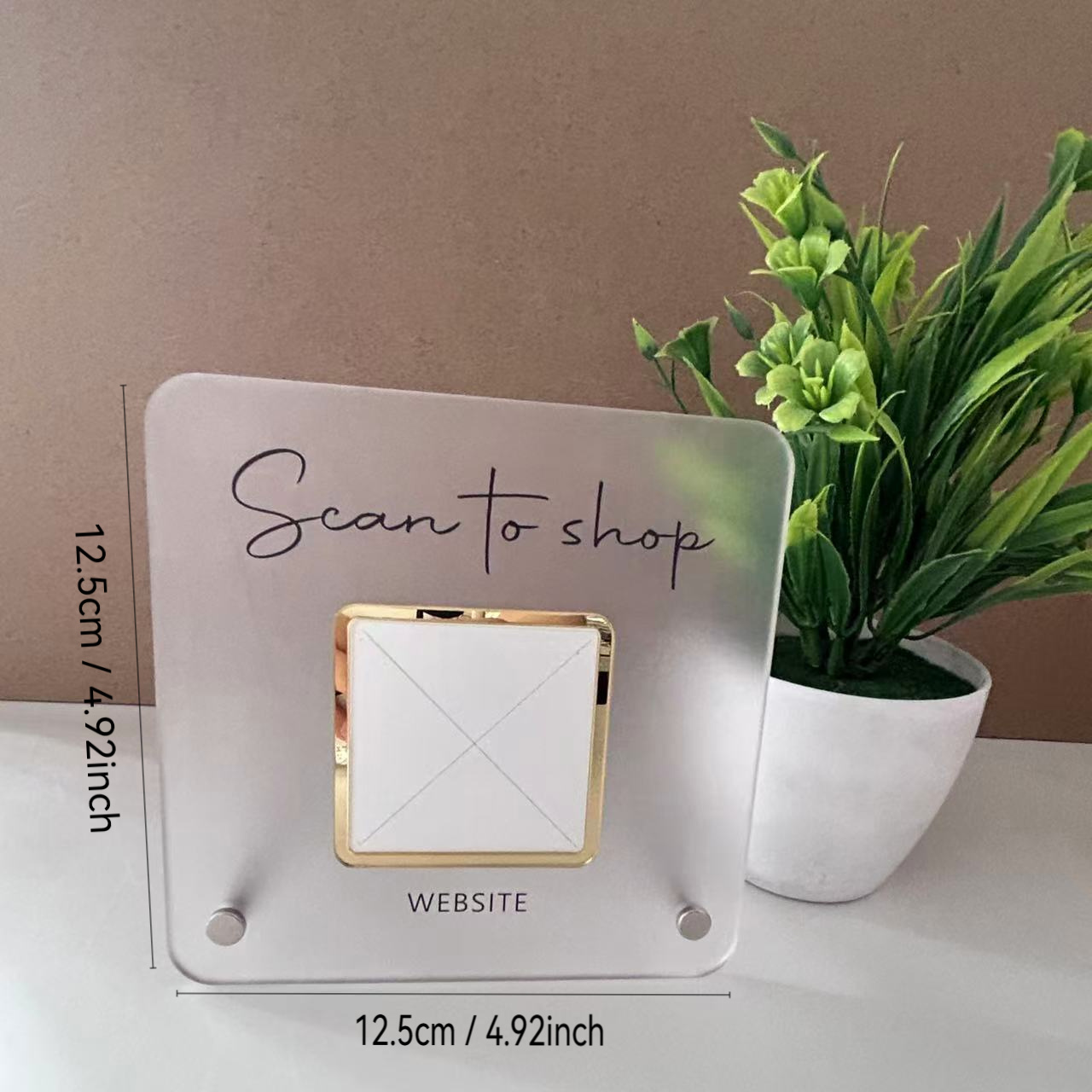 customizable   display stand acrylic desktop holder with fixing pin suitable for payment and   multilingual support