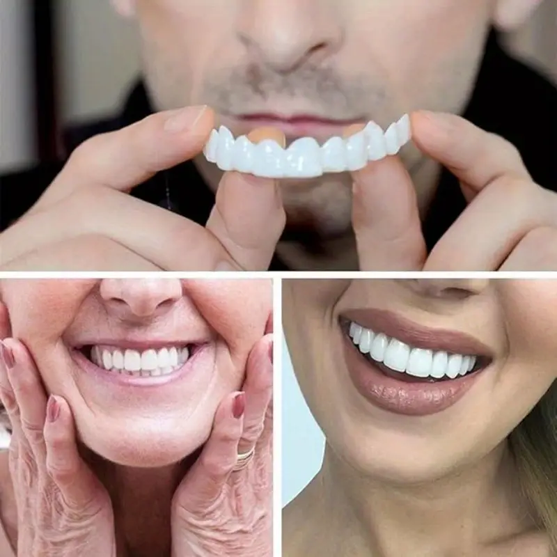 16pcs easy to apply temporary dentures with clasps natural comfortable veneers for smile restoration whitening effect male female smile restoration natural look veneers easy application details 3