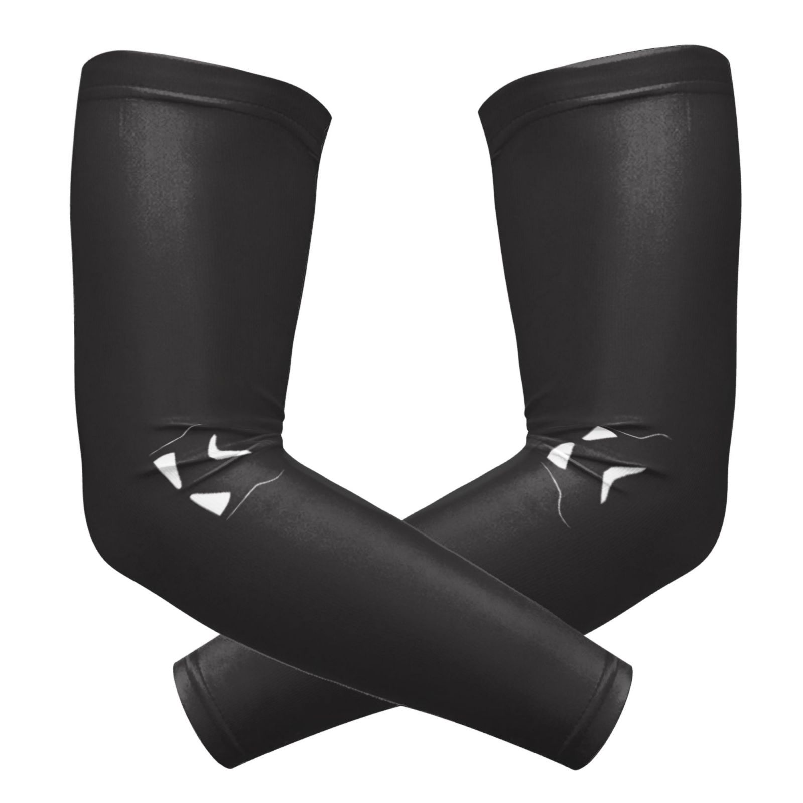 Image of A Pair Of Black, Cool-style Arm Sleeves With A Dynamic Pattern, Suitable For And Sports Scenes. 3d Breathable Arm Sleeves Are Fashionable Cooling Sleeves For Outdoor Use
