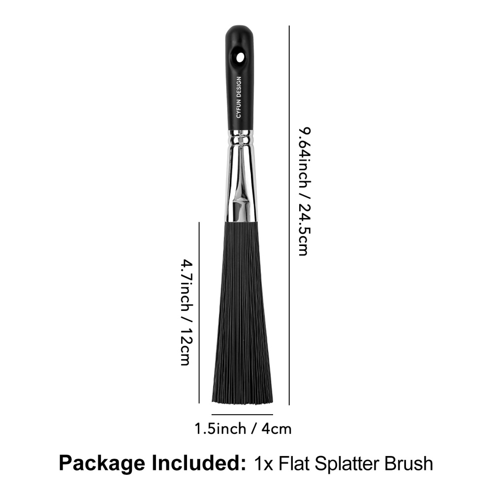 TEMU 1pc Flat/round Splatter Brush; Abstract Art Brush For Spots