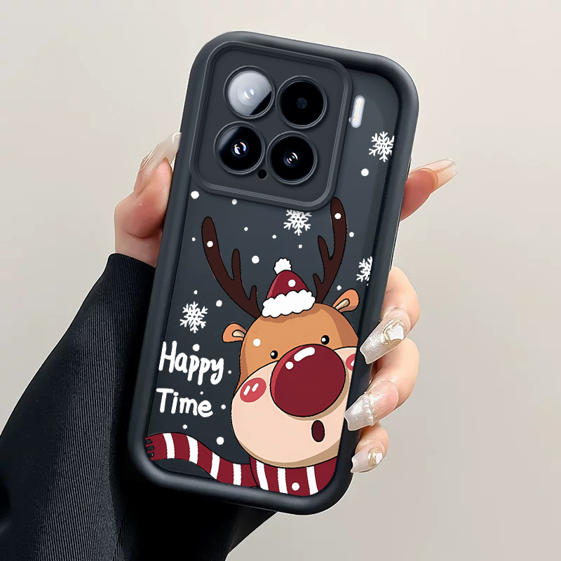 TEMU Christmas Santa Claus And Reindeer Phone Case Suitable For Xiaomi 15| 15t/ 15t Pro/ 17/ 17 Pro/ 17 Pro Tpu Full Coverage Shockproof Back Cover